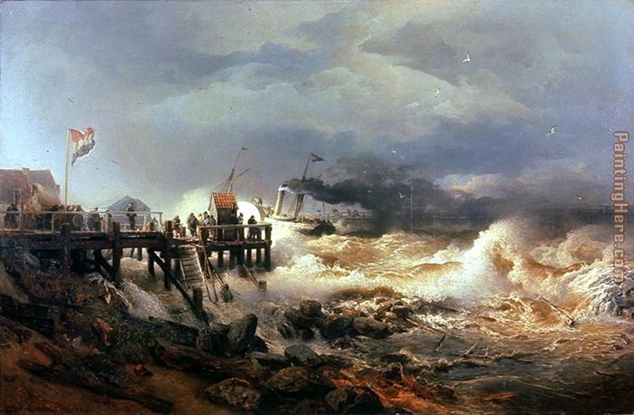 Storm at Dutch Coast painting - Andreas Achenbach Storm at Dutch Coast art painting